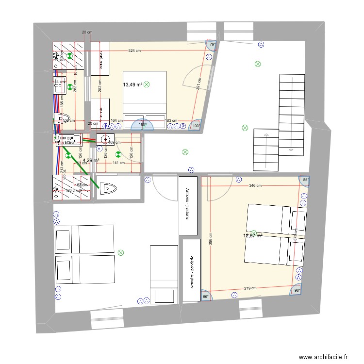 R+2 MARSEILLAN. Plan de 3 pièces et 31 m2