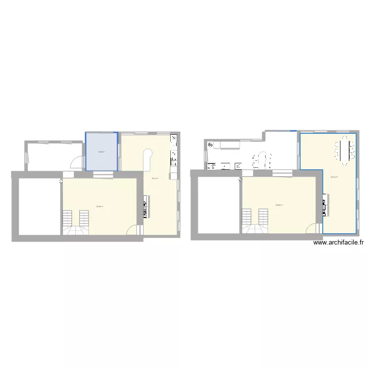 cuisine et salle et agrd. Plan de 