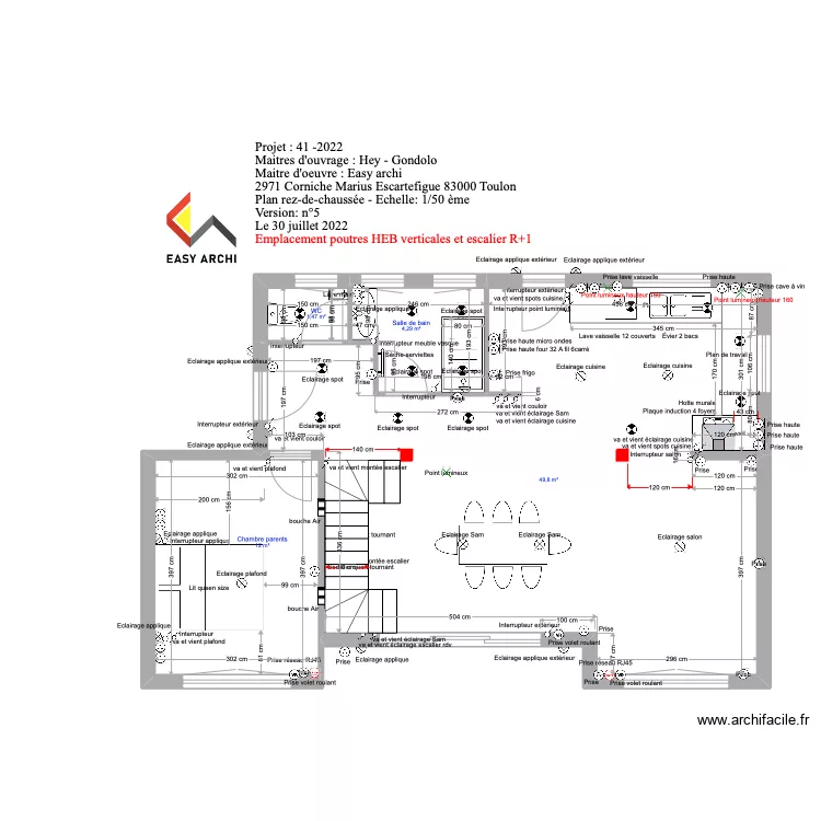 projet Hey emplacement Heb verticaux / escalier R+1. Plan de projet Hey emplacement Heb verticaux / escalier R+1. Plan de