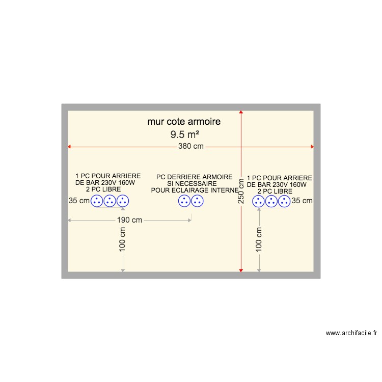 BAR MUR COTE ARMOIRE. Plan de 0 pièce et 0 m2