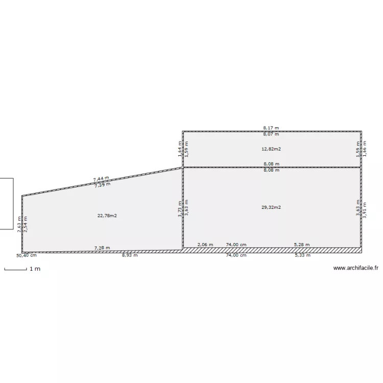 vue chemin sans velux. Plan de 
