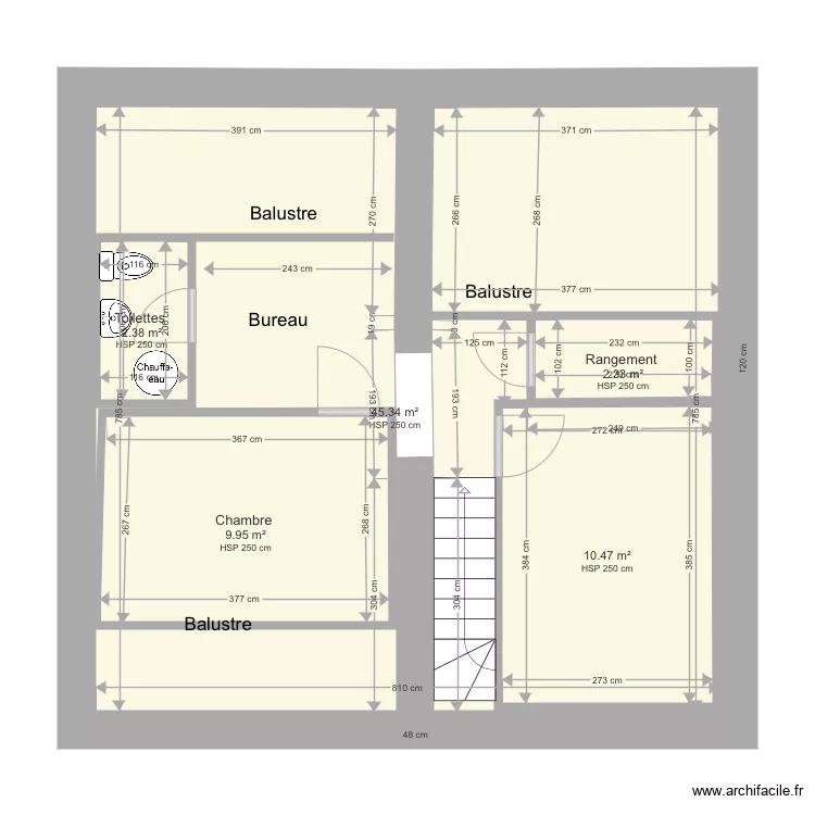 Pierre haut seul sanitaire au sud 04. Plan de 