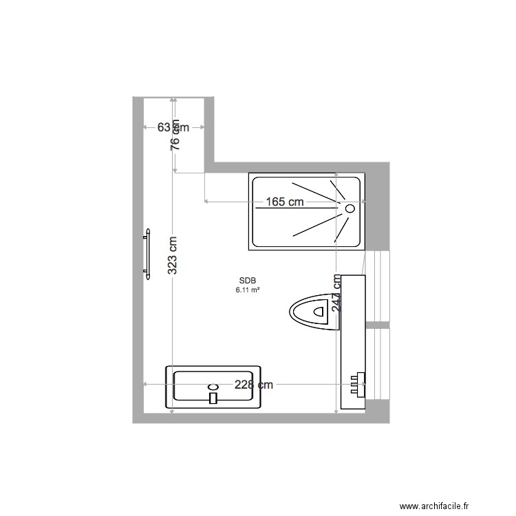 SDB Jeanne. Plan de 0 pièce et 0 m2