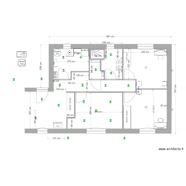 Guillaume Chambre 30 nov 2022 electricité F. Plan de 4 pièces et 32 m2