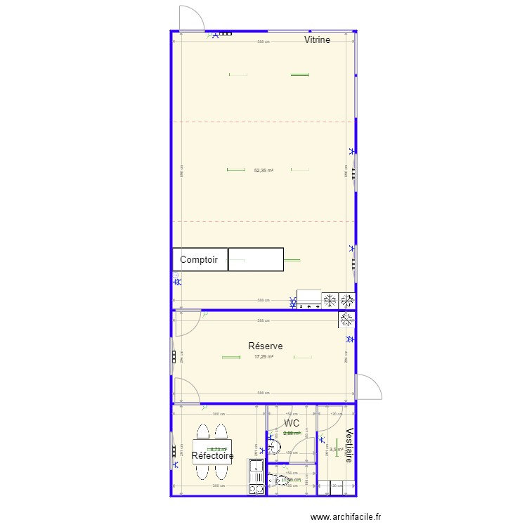 Losama. Plan de 6 pièces et 86 m2