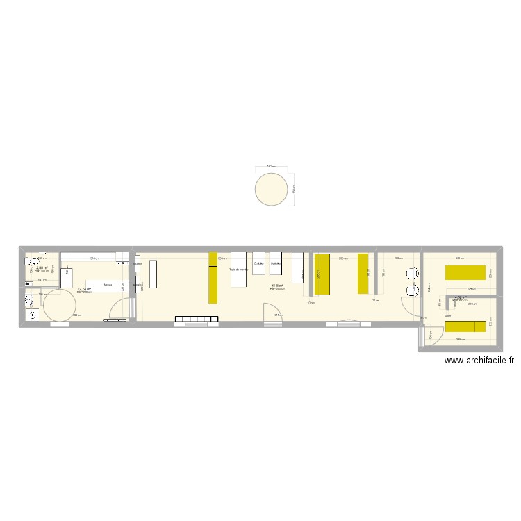PROJET DOMART V1. Plan de 4 pièces et 72 m2