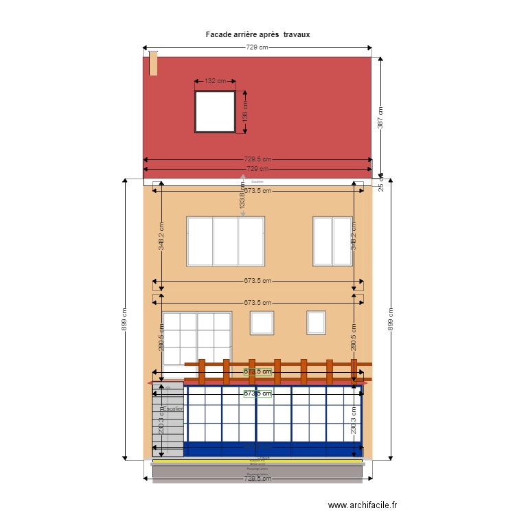 202011160126 Facade arrière après travaux. Plan de 0 pièce et 0 m2