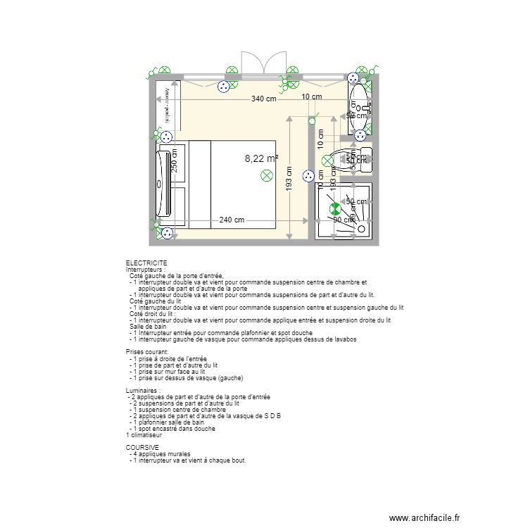 chambre 2 sidi mimoun. Plan de 0 pièce et 0 m2