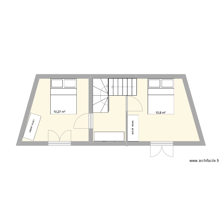 R+1 VILLA 1 TOURTEREAUX. Plan de 3 pièces et 27 m2