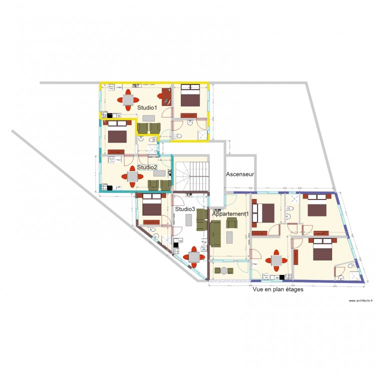 Charles appartments etages2. Plan de 0 pièce et 0 m2