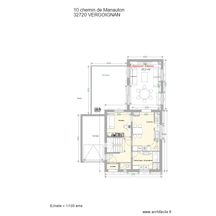 Maison VERGOIGNAN  état futur. Plan de 0 pièce et 0 m2