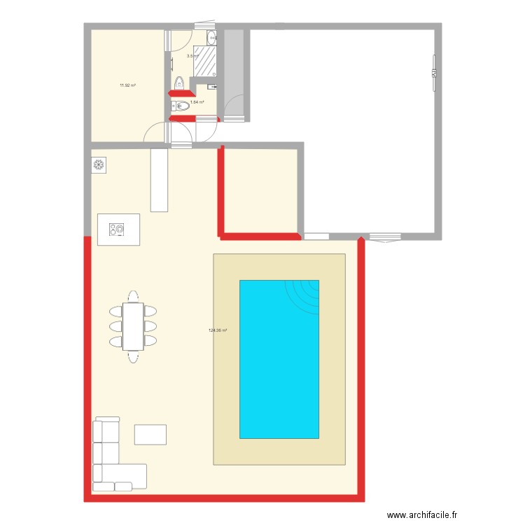 PLEIN PIED V2. Plan de 0 pièce et 0 m2