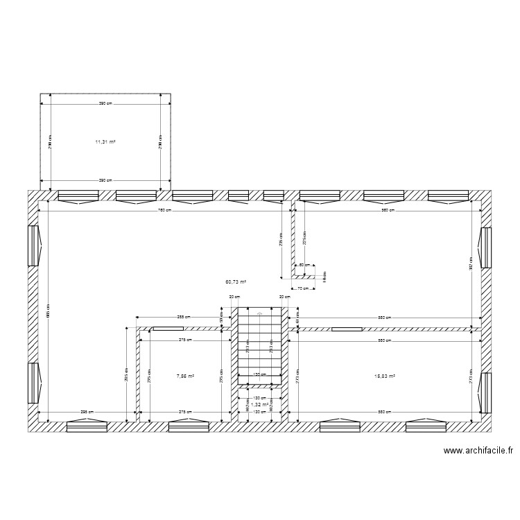 PERCHE. Plan de 5 pièces et 97 m2