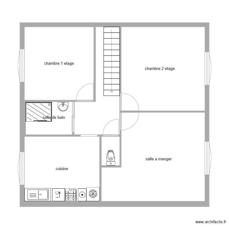 1er etage. Plan de 0 pièce et 0 m2