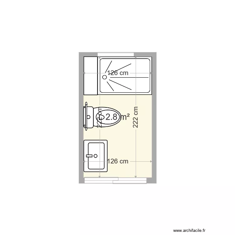 Salle de bain. Plan de 