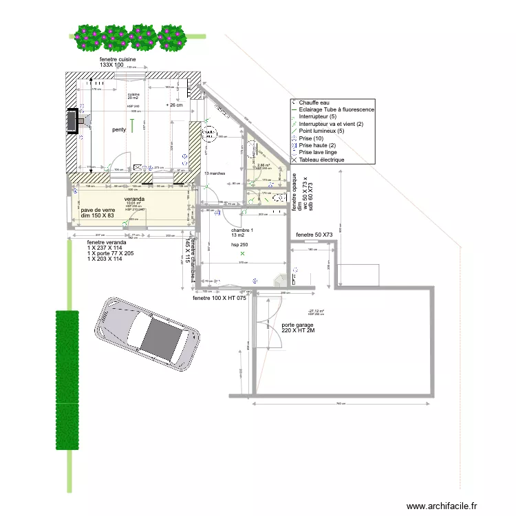 RDC EXISTANT ELECTRICITE TREDREZ. Plan de 