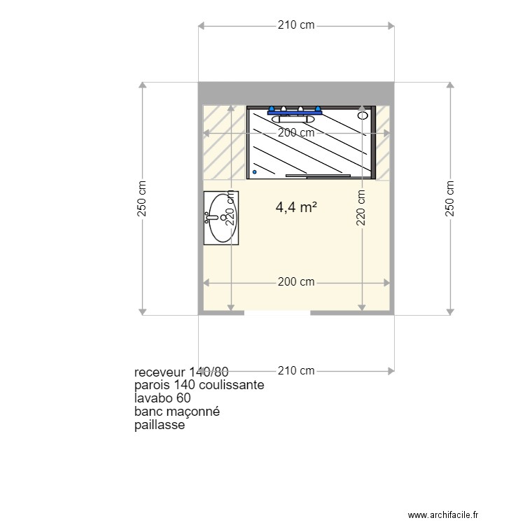 BOURREY 010001H0210. Plan de 1 pièce et 4 m2