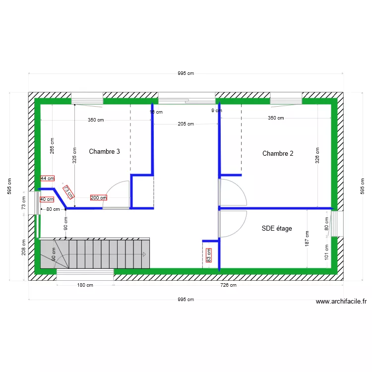 Etage coupe 40 Bourgenay. Plan de 