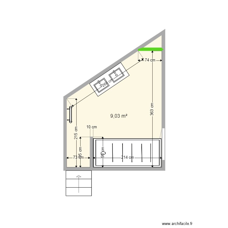 COTTE sdb. Plan de 0 pièce et 0 m2