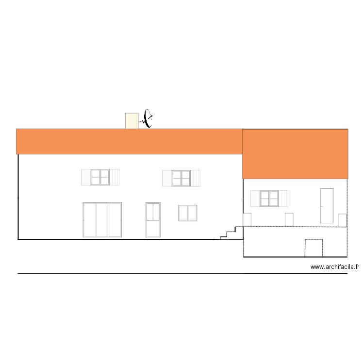 facade maison princpale et dependance definitif. Plan de 0 pièce et 0 m2