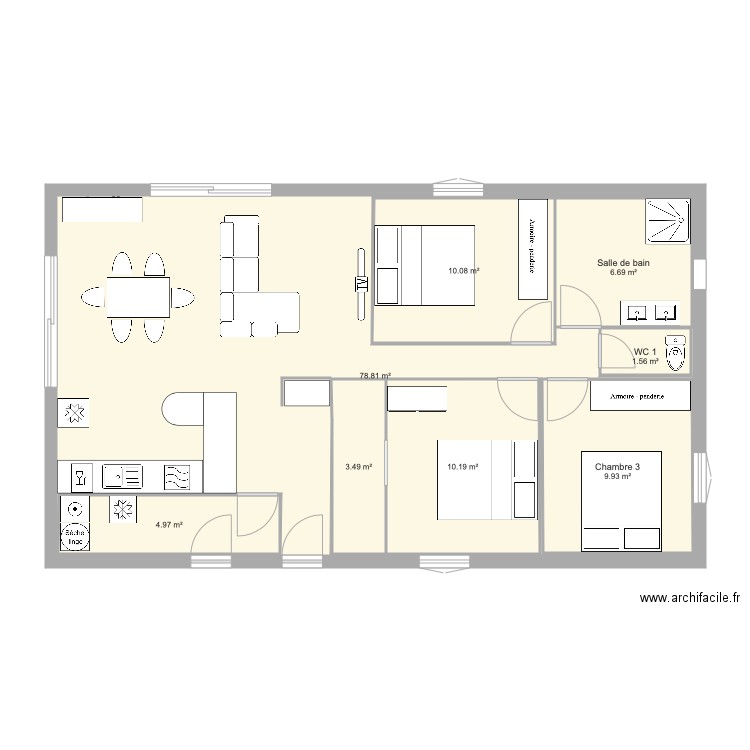 maison 3 éme. Plan de 0 pièce et 0 m2