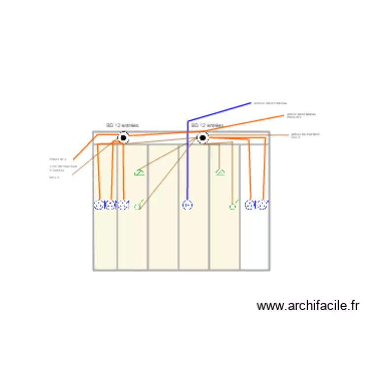 Cuisine mur Ouest. Plan de 