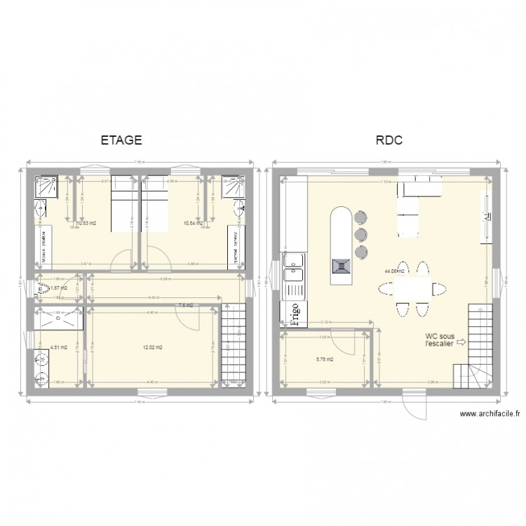 Maison 100m2 Etage. Plan de 0 pièce et 0 m2