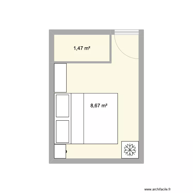 Chambre 1 Jade. Plan de 