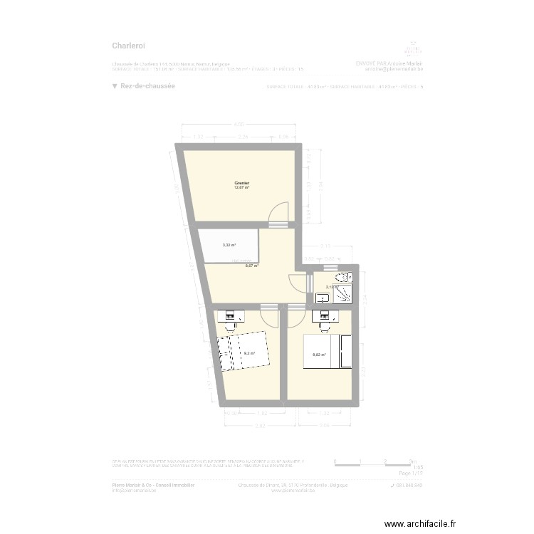 2eme. Plan de 6 pièces et 49 m2