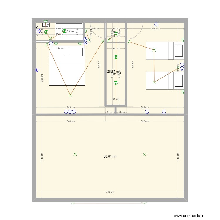 L1 PLOMBERIE. Plan de 9 pièces et 127 m2