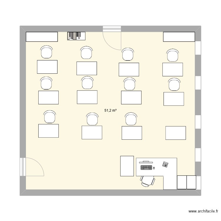 Sec 3. Plan de 1 pièce et 51 m2