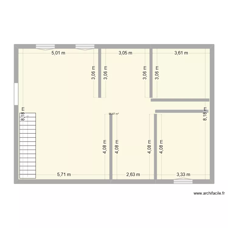 Leila_cotes. Plan de 1 Pièce et 96 m²