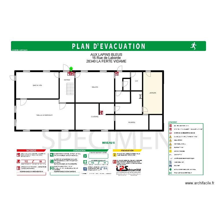 AUX LAPINS BLEUX RDC. Plan de 13 pièces et 222 m2
