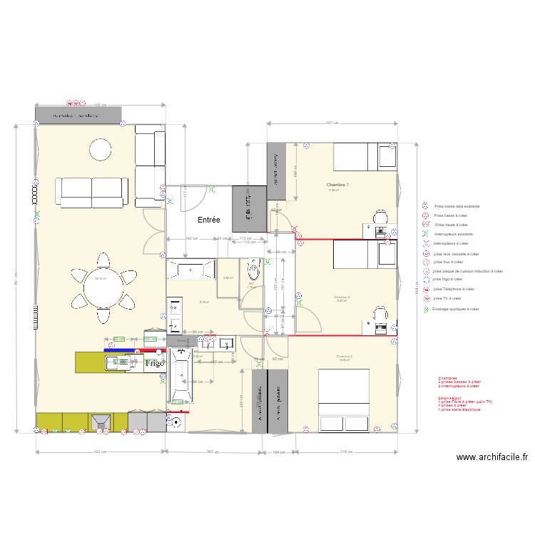 Option 4 electricité. Plan de 0 pièce et 0 m2