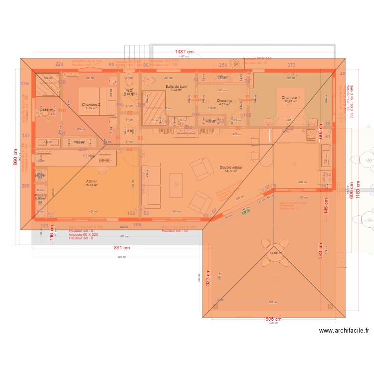 Villa Cocotte Ducos - SDB - TOIT. Plan de 0 pièce et 0 m2
