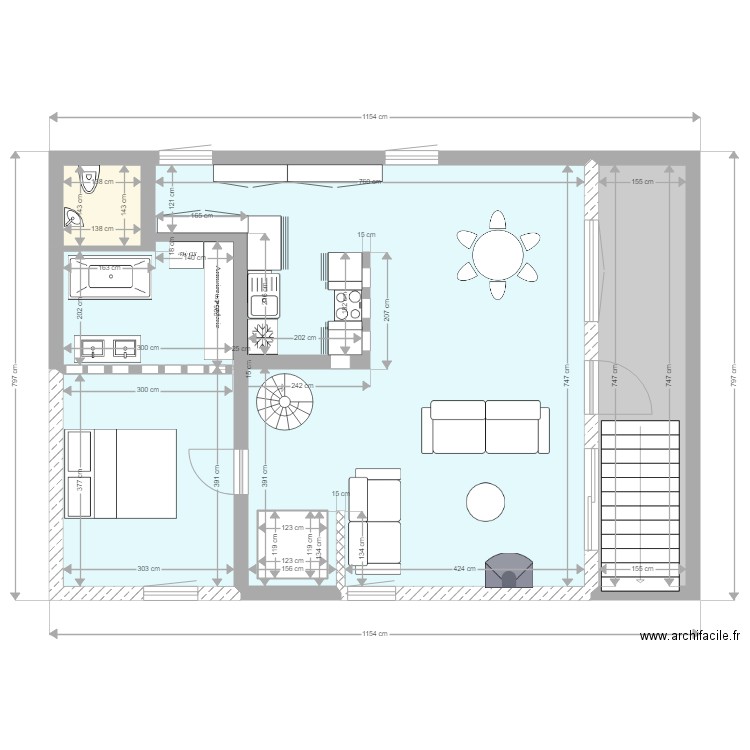 PLAN amenagement 1 option chambre niveau 1. Plan de 0 pièce et 0 m2