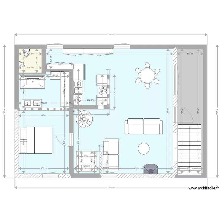 PLAN amenagement 1 option chambre niveau 1. Plan de 