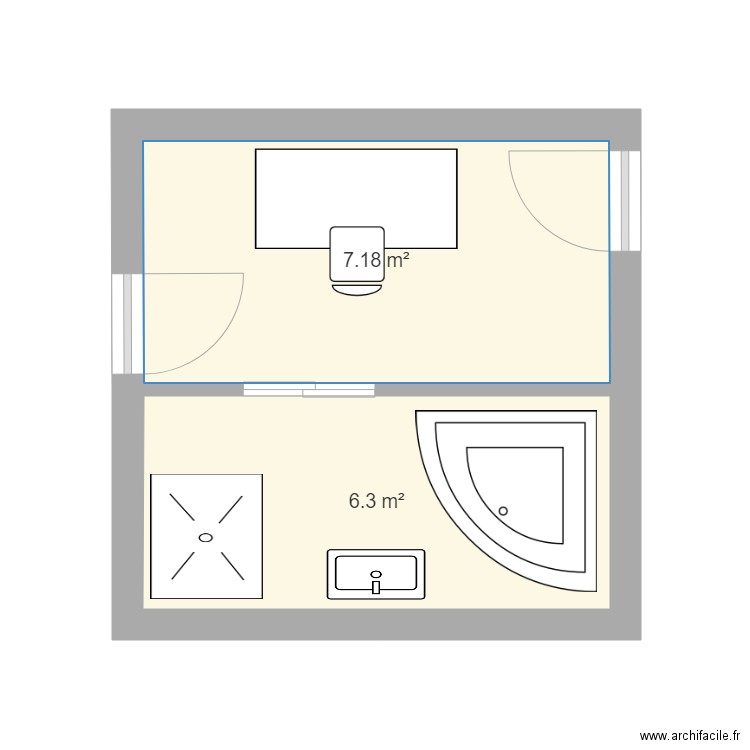 bain 2. Plan de 0 pièce et 0 m2