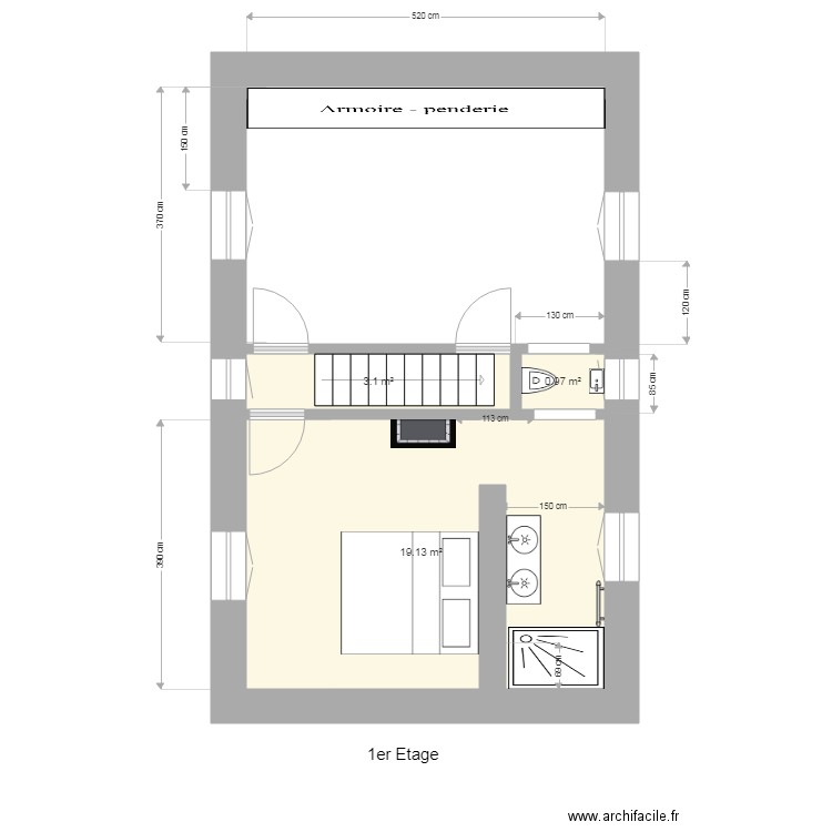Maisoncelle en Brie 1er Etage Projet 1. Plan de 0 pièce et 0 m2