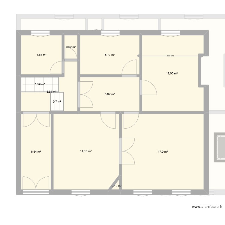 NANCY_RDC_CHARLOTTE. Plan de 35 pièces et 252 m2