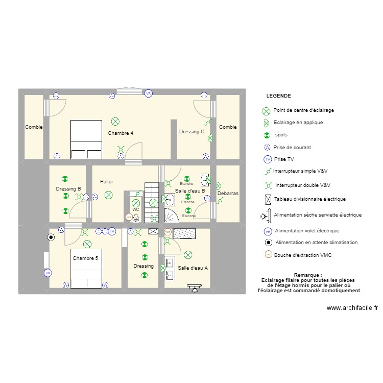 MONATTE ETAGE. Plan de 14 pièces et 78 m2