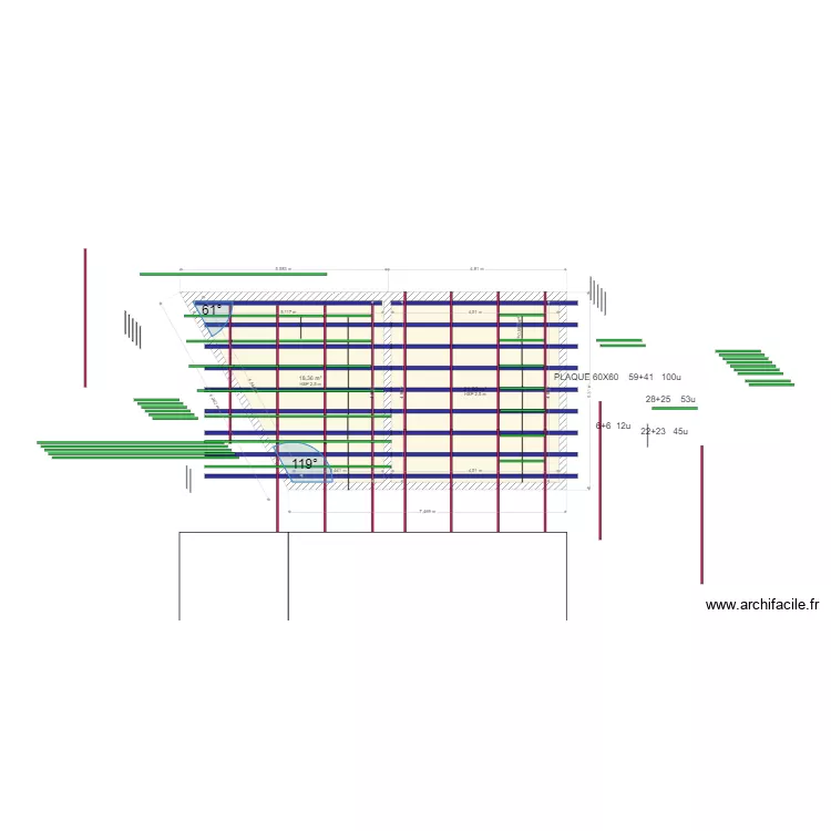 calepinage plafond sejour 2 + nombre materiaux. Plan de calepinage plafond sejour 2 + nombre materiaux. Plan de