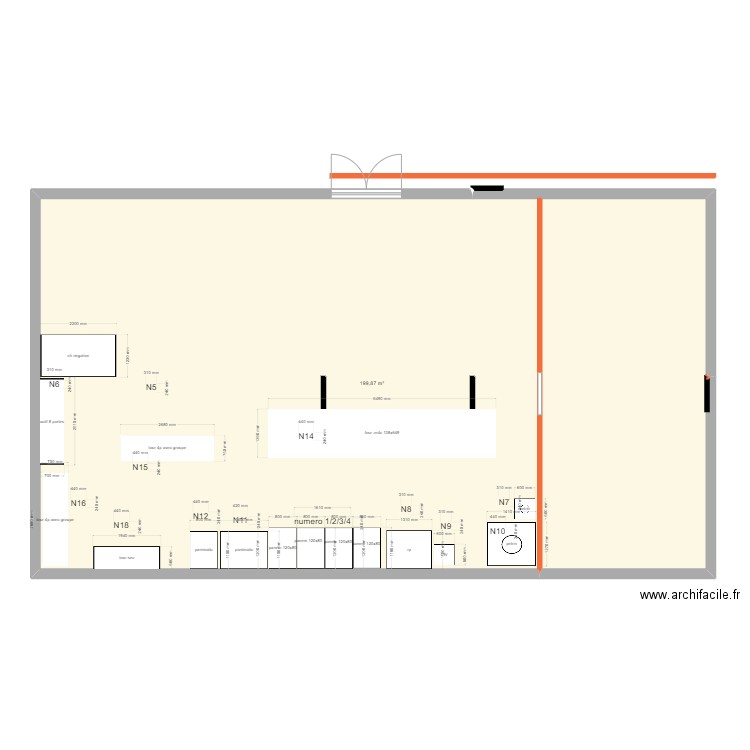 le brasillie. Plan de 1 pièce et 200 m2