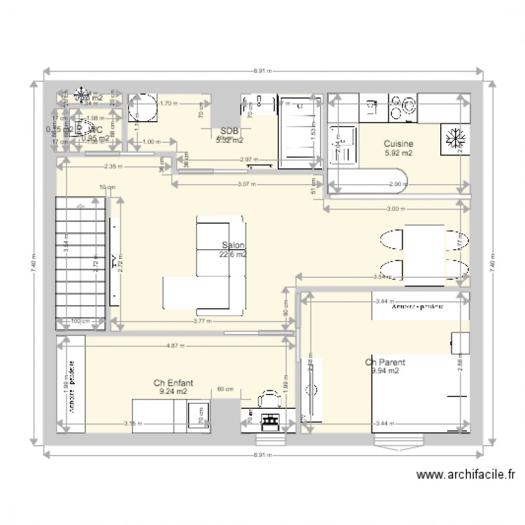 APPARTEMENT REVERCHON V2. Plan de 0 pièce et 0 m2