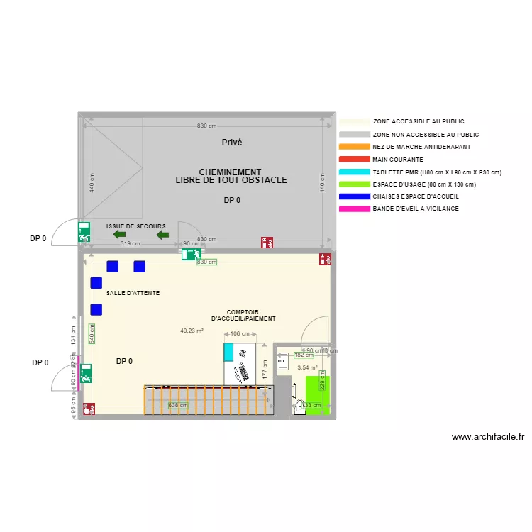 MC-R Performance RDC après travaux vue accueil. Plan de MC-R Performance RDC après travaux vue accueil. Plan de