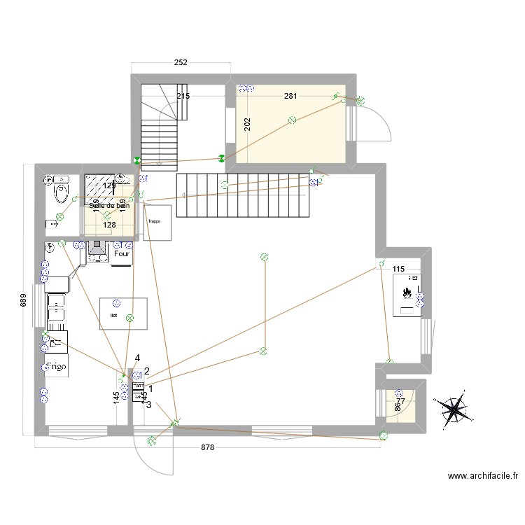 Le Pouget 2023 08 04 Rdc elec Lumière . Plan de 13 pièces et 133 m2