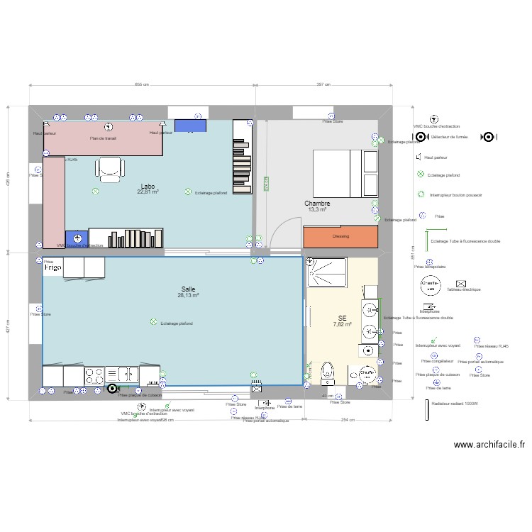 Labo 20220116. Plan de 4 pièces et 72 m2