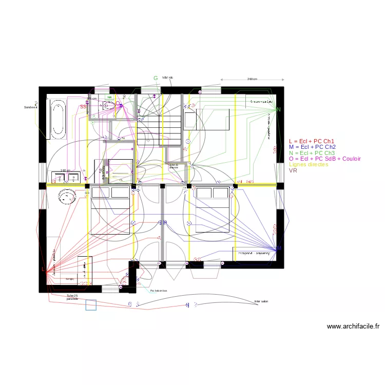 CC Electricit&eacute; R1. Plan de 