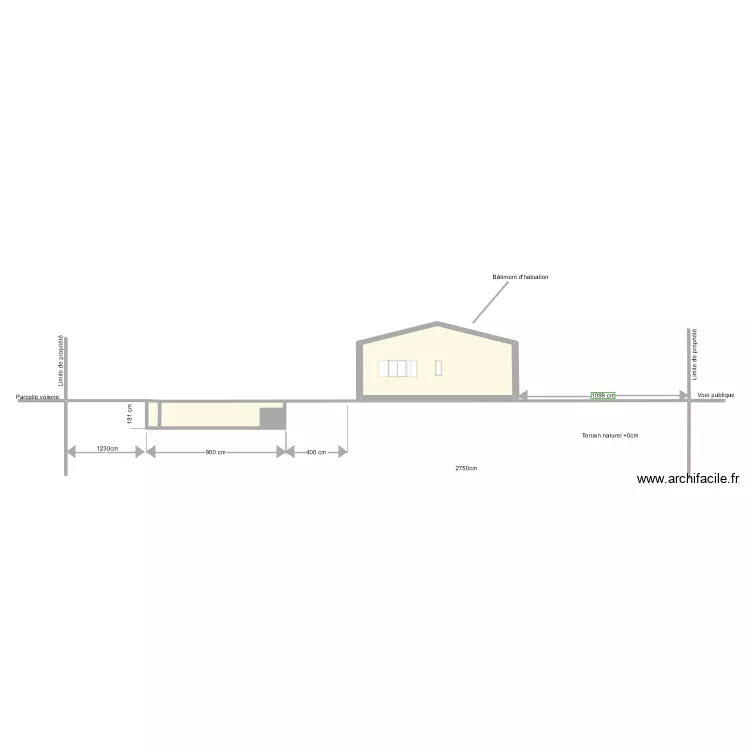 Plan coupe piscine. Plan de 