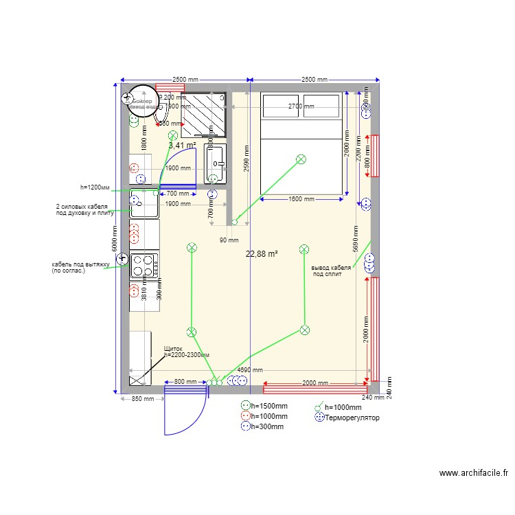 30 211 крым. Plan de 0 pièce et 0 m2